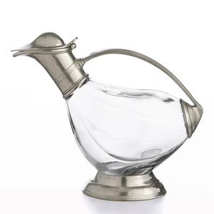 NWOT Arte Italica Taverna Duck Decanter - Pewter and Glass. Price Firm.